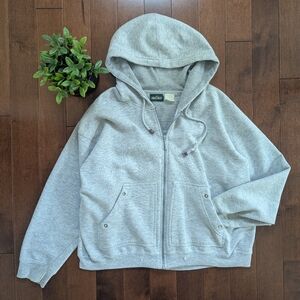 GROMET DETAIL VINTAGE ZIP UP HOODIE
